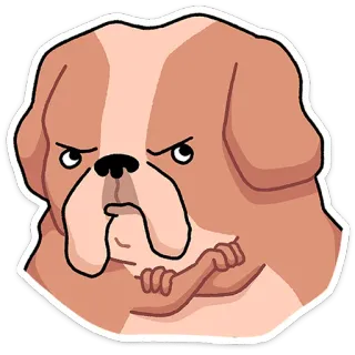 ⭐ chien, fâché, dessin animé, animal de compagnie, illustration telegram sticker