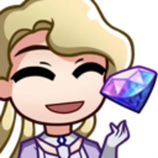 💎 Cartone animato, Personaggio, Biondo, Diamante, Gemma, Lucido, Carino telegram sticker