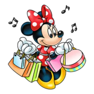 🛍 Minnie Mouse cartoon, Minnie Mouse, shopping, Disney whatsapp sticker