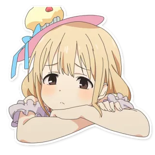 😔 Anime, Garota, Desenho animado, Fofo, Adesivo telegram sticker