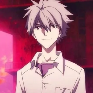 🌟 Kaworu Nagisa Neon Genesis Evangelion Anime, Kaworu Nagisa, Evangelion, Charakter, lächelnd, männlich telegram sticker