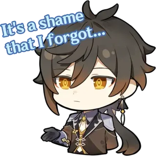 😅 Zhongli Genshin Impact It's a shame that I forgot... anime, game, genshin impact, character, zhongli telegram sticker