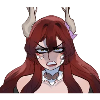 😡 อนิเมะ, สัตว์ประหลาด, โกรธ, ตัวละคร, การ์ตูน, ปีศาจ, ผู้หญิง telegram sticker