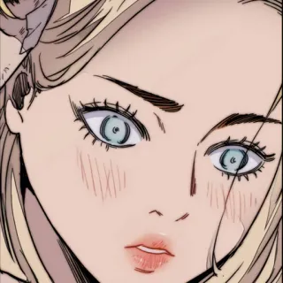 ✨ Anime, Mädchen, Cartoon, Blond, Blaue Augen whatsapp sticker