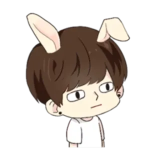 😳 dibujos animados, orejas de conejo, lindo, pegatina, anime, manga telegram sticker