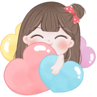 🍓 女孩, 爱心, 可爱, 卡通, 爱, 迷人 telegram sticker