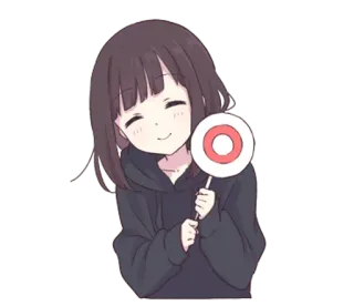 ⭕️ Anime, Garota, Círculo, Correto, Acordo, Fofa, Desenho animado telegram sticker