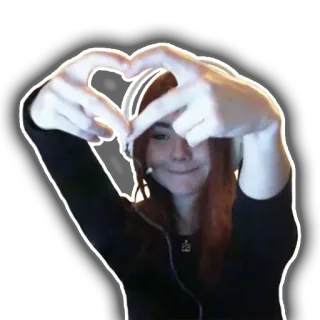 ❤️ женщина, сердце, любовь, сердце рукой, девушка, наушники telegram sticker