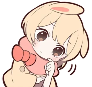 🤔 Anime, Kreskówka, Słodkie, Królik, Dziewczyna telegram sticker