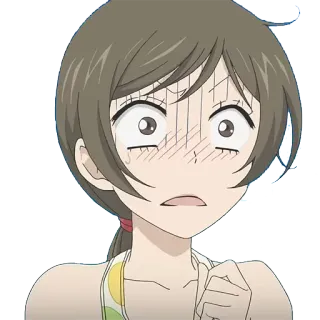 😰 Anime, Wanita, Kartun, Karakter, Khawatir, Ekspresi telegram sticker