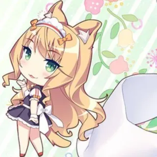 🌟 애니메이션, 고양이 귀, 메이드,  SD telegram sticker