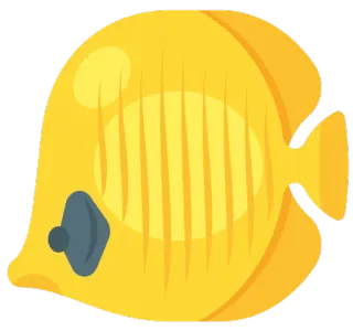 😝 рыба, желтый, животное, море, океан, мультфильм telegram sticker