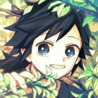 🌊 Giyu Tomioka Demon Slayer Аниме, Клинок рассекающий демонов, Гию Томиока, Персонаж, Манга telegram sticker