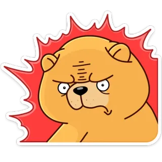 😡 desenho animado, urso, bravo, expressão, adesivo, ilustração, engraçado telegram sticker