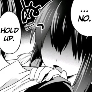 😠 HOLD UP. CREEP NO. Anime, Mangá, Assustador, Espera aí, Não telegram sticker