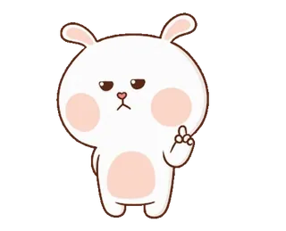 🙅♂ lapin, sticker, doigt d'honneur, lapin, dessin animé, offensant whatsapp sticker