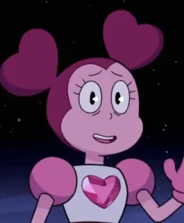 🥺 Spinel Steven Universe cartoon, pink, Spinel, heart, Steven Universe whatsapp sticker