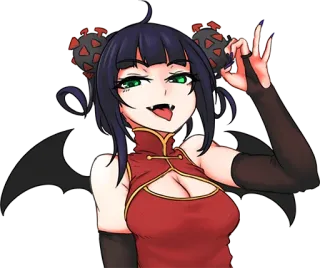 😏 Anime, Murciélago, Diablo, Corona, Virus, Covid, Vestido chino telegram sticker