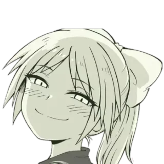 🍙 garota anime, arrogante, desenho animado, adesivo, mangá, sorrindo telegram sticker