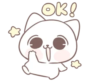 ⭐ OK! 猫, 可爱, 动物, 好的, 积极的 whatsapp sticker
