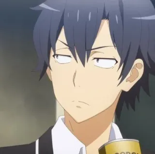 🫓 Hachiman Hikigaya My Teen Romantic Comedy SNAFU อนิเมะ, ตัวละคร, สีหน้า, ยิ้มเยาะ, ฮาจิมัง ฮิกิกายะ, My Teen Romantic Comedy Snafu whatsapp sticker
