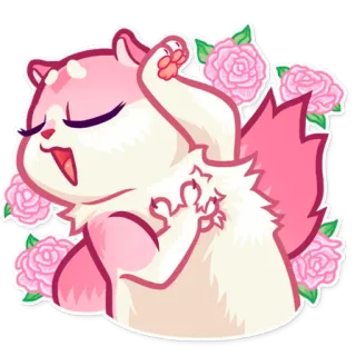 ☺️ ardilla, animal, lindo, rosa, rosas telegram sticker