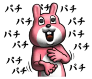 😂 conejo rosa, dibujos animados, antropomórfico, animal, conejo whatsapp sticker