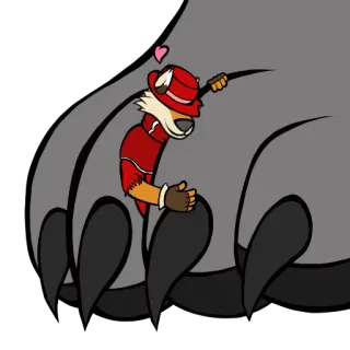 ❤️ cartoon, animal, furry, paw, heart, cute telegram sticker