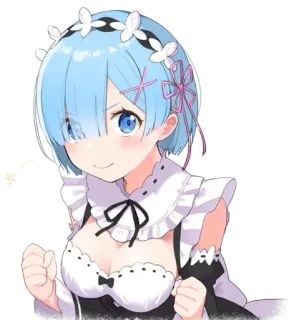 😼 Rem Аниме, Горничная, Милый, Re:Zero, Персонаж, Девушка telegram sticker