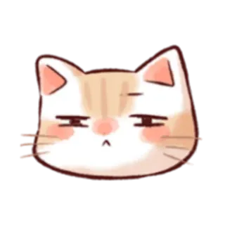😑 кот, животное, милый, стикер, мультфильм whatsapp sticker