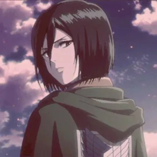 💗 Mikasa Ackerman Attack on Titan Anime, Charakter, Soldat, Animiert, Fernsehserie telegram sticker