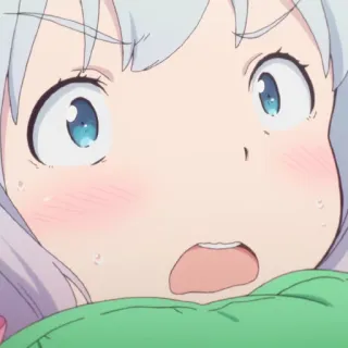 👩 Izumi Sagiri Eromanga Sensei 动漫, 女孩, 脸红, 可爱, 表情 telegram sticker