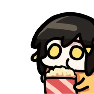 🍿 cartoon, popcorn, snack, eating, animated telegram sticker