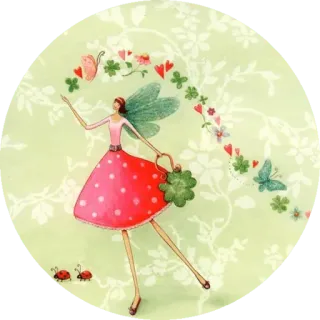 🍀 仙女, 蝴蝶, 三叶草, 爱心, 瓢虫, 异想天开, 可爱 telegram sticker