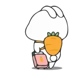 🎒 coelho, cenoura, mala, viagem, fofo, animal whatsapp sticker