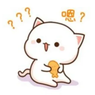 🐱 嗯？ ??? chat, mignon, confus, kawaii, dessin animé, question telegram sticker