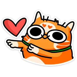 ❤️ Katze, Herz, Liebe, Tier, Aufkleber telegram sticker