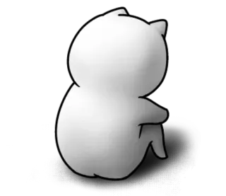 😞 gato, animal, pegatina, blanco, dibujo animado whatsapp sticker