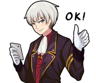 👌 OK! Anime, Personagem, Joinha, Ok whatsapp sticker