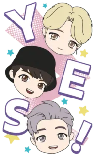 😃 YES! cartoon, expression, positive, greeting, agreement, cute, stars, exclamation telegram sticker