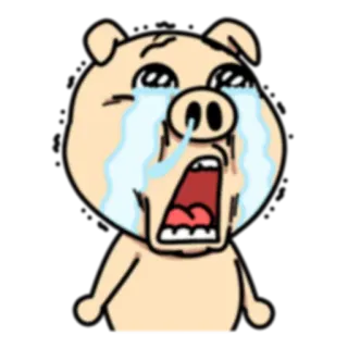 😭 schwein, weinen, traurig, cartoon, emotional, figur telegram sticker