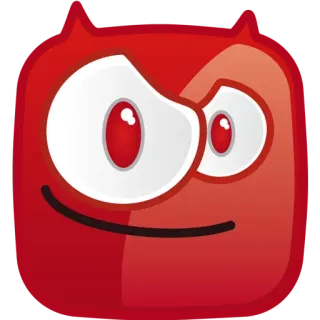 😈 dibujo animado, sticker, rojo, monstruo, cara, personaje whatsapp sticker