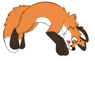 🦊 raposa, animal, desenho animado, fofo, peludo whatsapp sticker