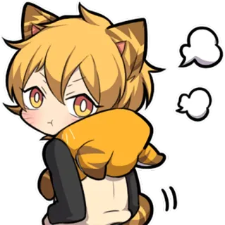 😤 애니메이션, 만화, 귀여운, 치비, 고양이 귀, 귀여운 telegram sticker