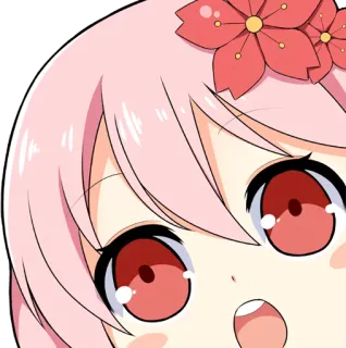 😲 Anime, Manga, Kawaii, Mignon, Fille, Sakura, Cheveux roses, Dessin animé whatsapp sticker