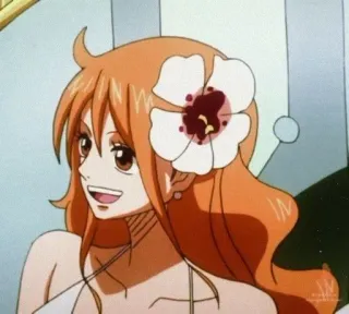 🍊 Nami One Piece 애니메이션, 원피스, 나미, 꽃, 만화 telegram sticker