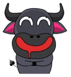 🙄 hoạt hình, ác quỷ, xấu xa, động vật, trâu, dễ thương telegram sticker