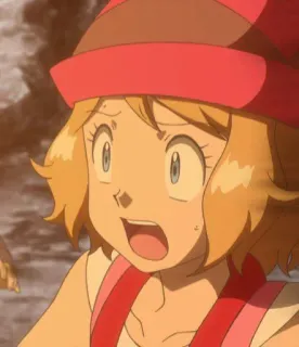 😧 Serena Pokemon Серена, Покемон, Аниме, Мультфильм, Девушка, Персонаж whatsapp sticker