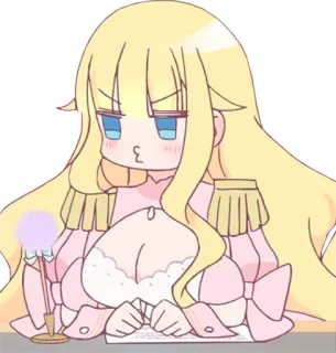 😤 anime, blondynka, słodki, postać, kreskówka telegram sticker