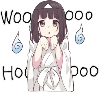 👻 WOOOOOO spook, schattig, anime, boe, spookachtig, cartoon whatsapp sticker